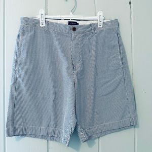 J. Crew Cotton Seersucker Shorts / Blue & White / 34